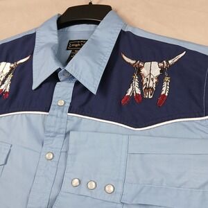 Vintage High Noon XLT Mens Shirt Western Rodeo FLAWS 25x31 Cowboy Snap